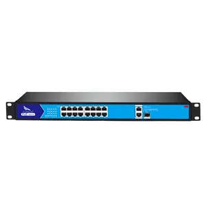 Pabrik menjual 16 + 2 + 1 full gigabit Cerdas lightning perlindungan rak dipasang PoE switch untuk mencegah badai jaringan