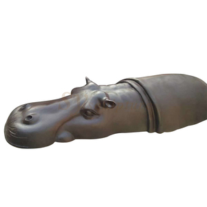 Scultura all'ingrosso dell'ippopotamo del bronzo dei mestieri del metallo fatti fabbrica all'ingrosso per <span class=keywords><strong>la</strong></span> decorazione della trama dell'erba - Product Image 5