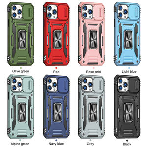 Funda protectora para lente de cámara deslizante a prueba de golpes con soporte, funda para teléfono, funda trasera para Samsung iPhone 13 14 15 16 Pro Max - Product Image 1
