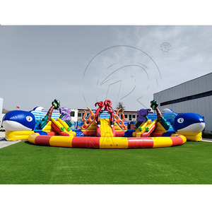 Castillo Inflable Comercial Resistente de PVC con Tobogán, Piscina y Obstáculos, Parque Acuático Inflable con Diseño de Ballena - Product Image 4