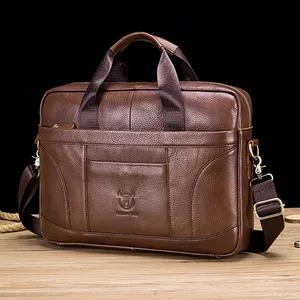 Sac d'affaires étanche pour ordinateur portable, sac à main pour homme, sac à café pour hommes, porte-documents en cuir véritable