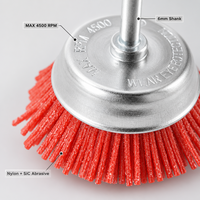 Roue à fil en nylon à tige de 6 mm, à bords plissés, pour l'élimination des scories de soudure, outil de polissage des surfaces métalliques