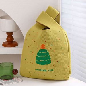 Christmas Fashion Knitted Handbag Small <b>Knitting</b> Vest <b>Bag</b> Mini Wrist Knot Purse Crochet Winter <b>Tote</b> <b>Knitting</b> <b>Bag</b> - Product Image 3