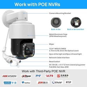 Cámara IP PTZ 4K 8MP con Zoom Óptico 20X, Domo Inteligente para Exteriores con Doble Luz, Limpiador Automático, Seguimiento Humano por IA, Cámara de Seguridad CCTV - Product Image 2