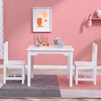 EDULAND OEM/ODM Meubles de chambre d'enfant modernes et écologiques, ensemble table et chaise carrés en bois blanc pour enfants, CE/EN71