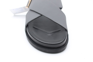 Logo personalizzato pantofola da <span class=keywords><strong>uomo</strong></span> in <span class=keywords><strong>pelle</strong></span> antiscivolo pantofole estate Casual <span class=keywords><strong>sandali</strong></span> grigi e neri per gli uomini arabo walk - Product Image 5