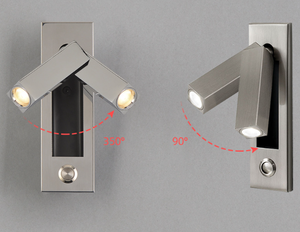 Cho ul ETL được liệt kê 3 wát LED Đèn đọc sách cho nội thất hiện đại dự án khách sạn plugin đầu giường quay dính tường đèn phòng ngủ - Product Image 6