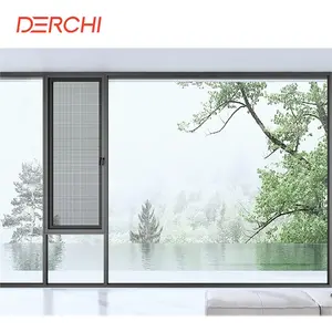 Outdoor Anti-fall Aluminum Casement Window Six Point Lock Anti-theft Security Double Glass Aluminium Swing Windows