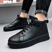 Baskets montantes décontractées pour hommes, tailles 39-45, blanc et noir, style skate