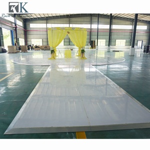 Pista de Baile Circular de Madera Blanca para Bodas, Escenario para Bodas al Aire Libre con Pasarela para Decoración de Fiestas - Product Image 1