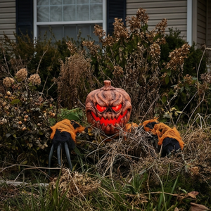 Animatronics Groundbreaker Ghost Head - Decoración <span class=keywords><strong>de</strong></span> Halloween para exteriores con cabeza <span class=keywords><strong>de</strong></span> calabaza animada y cara luminosa, <span class=keywords><strong>de</strong></span> plástico, para adultos - Product Image 6