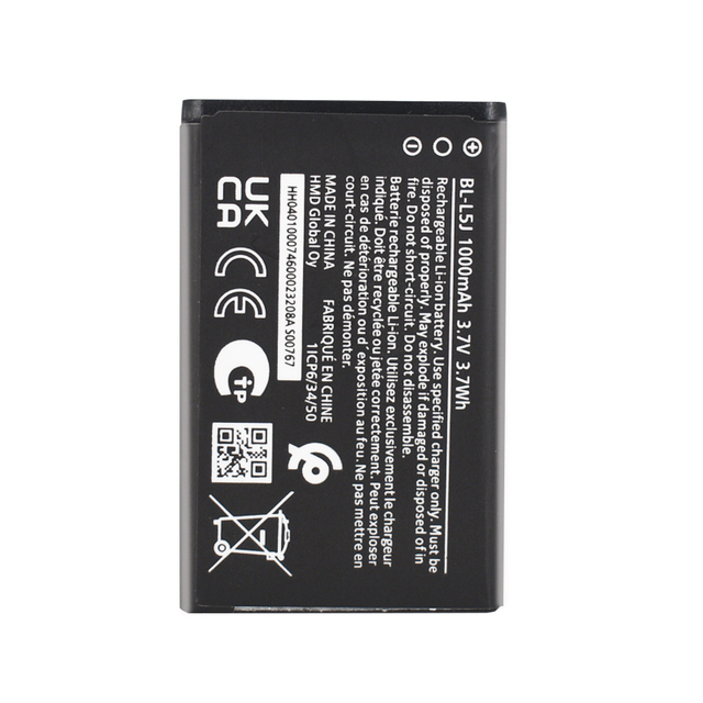 Hot Model 3.7V 1000mAh BL-L5J Rechargeable Battery for Nokia 1050 2023 Li-ion Batteries