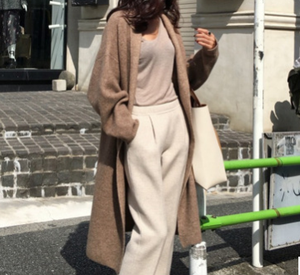 Nouvel arrivage <span class=keywords><strong>de</strong></span> pull épais long et chaud pour femme, manteau d'hiver et <span class=keywords><strong>de</strong></span> printemps tricoté - Product Image 4