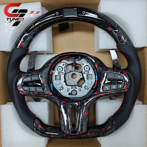 Volante LED de Fibra de Carbono Forjado Rojo Personalizado para <span class=keywords><strong>BMW</strong></span> G11 G20 G21 G22 G30 M2 G87 M3 G80 G81 M4 G42 G82 M5 F90 G05 G06 X3M F97 - Product Image 2