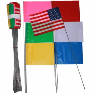 Harga Murah garis utilitas irigasi kawat baja bendera peringatan tengara bendera tanda plastik untuk pengangkat ekor