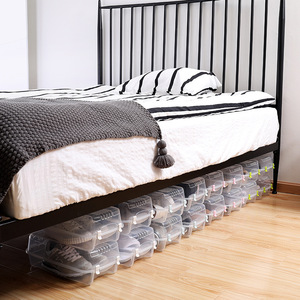 투명 플라스틱 쌓을 수있는 신발 주최자 운동화 보관 용기 신발통 디스플레이 케이스 옷장 - Product Image 3