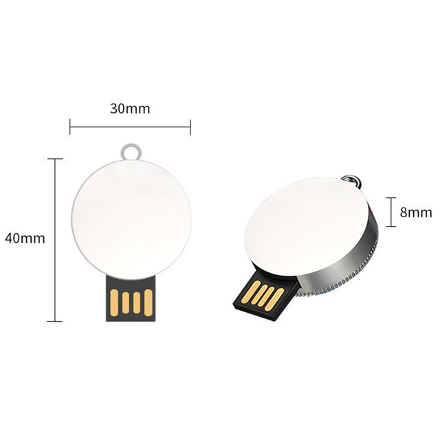 New Creative School Emblem Custom Logo Metal Rotating USB Flash Drive Large Capacity 8G/64G/128G 5-Year Warranty No Encryption