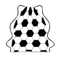 Sac à dos à cordon de serrage sur le thème du football pour garçons, portable, pour usage scolaire, en polyester