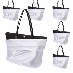 QIAN LI Sac à poussière en satin blanc et noir, sac de rangement à cordon de grande capacité pour vêtements, organisateur de garde-robe 50x50cm 40x40cm - Product Image 1