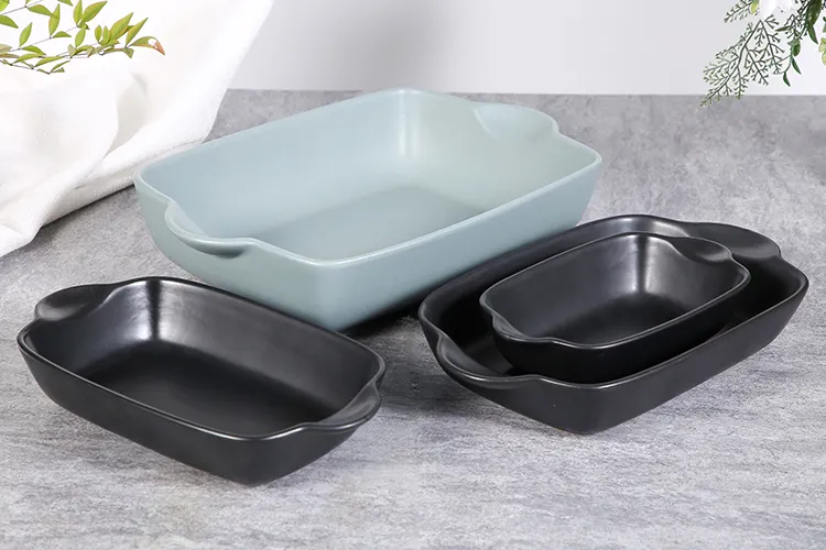 2020 personnalisé Rectangle Coloré Nordique Cuisson Ustensiles de cuisine Four À Micro-ondes Ustensiles De Cuisson Plateau Casseroles Plats de Cuisson En Céramique