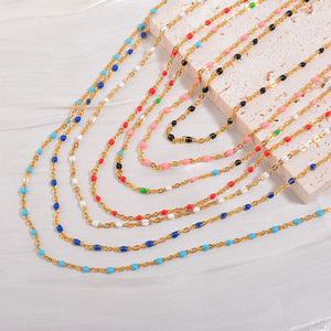Collana in Acciaio Inossidabile Bohémien con Smalto Colorato ad Alta Fedeltà, Catena Base per Accessori Impilabili, Collana Smaltata di Tendenza per Feste - Product Image 3