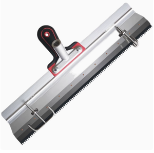 Grattoir à dents en acier inoxydable pour peinture au <span class=keywords><strong>sol</strong></span> Grattoir à ciment époxy auto-nivelant Positionnement en hauteur Râteau à raclette en plastique - Product Image 1