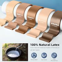 Bandas de Resistencia de Látex con Logotipo Personalizado, 5 Piezas, Elásticas, para Yoga, Estiramiento, Glúteos, Fitness, Ejercicio en Casa o Gimnasio, 5 Niveles de Resistencia