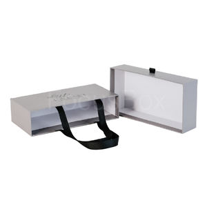 Boîte cadeau personnalisée avec tiroir, emballage en carton rigide, ruban, poignée de transport portable pour cosmétiques, parfums, emballage de luxe - Product Image 2