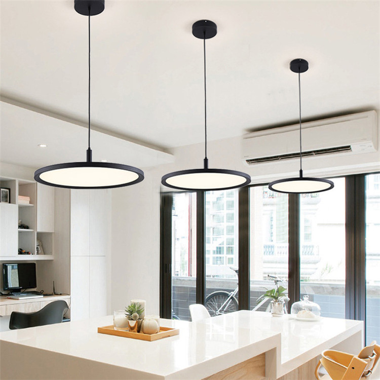 Italiaanse Moderne Luxe Kamer Plafond Kroonluchter Dining Zwarte Ronde Hanger Licht Voor Keuken Restaurant