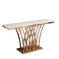 Ensemble de table console moderne en acier inoxydable avec plateau miroir doré, fonction pliable, pour la maison, le salon, l'entrée, le couloir, la villa