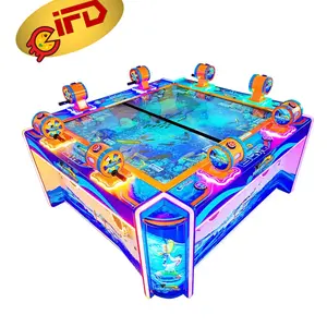 IFD funciona con monedas 43 pulgadas Arcade juego de disparos océano caza pesca 8 jugadores juego de peces máquinas de mesa para la venta