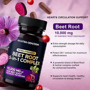 Oen/ODM Hot Bán củ cải gốc viên nang củ cải đường viên nang 5 trong 1 phức tạp cho hỗ trợ sức khỏe tim mạch, healthycirculation energylevels - Product Image 4