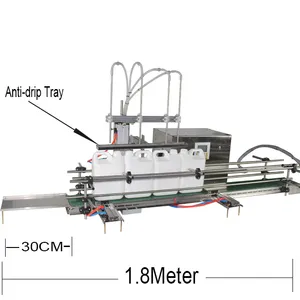 Mesa automática 4 boquillas leche agua bebida Alcohol jugo anticongelante detergente jabón químico máquina de llenado de líquidos finos