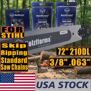 Catena per motosega a sezione piena da 72 pollici, 3/8 pollici, .063 pollici, 210 maglie di trasmissione, con barra guida solida e scalpello completo, per ST MS660 MS661 MS650 (Disponibilità USA) - Product Image 3