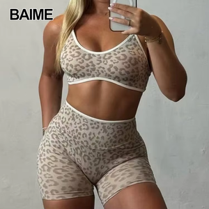 Nuevo Conjunto Deportivo de Dos Piezas para <span class=keywords><strong>Mujer</strong></span>, Pantalones de Yoga de Cintura Alta con Soporte y Efecto Levanta Glúteos, Tejido Sin Costuras, y Top Deportivo - Product Image 1