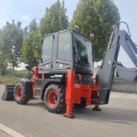 Hochleistungs-Minibaggerlader mit Anbaugeräten, 4x4-Baggerlader für Kommunaltechnik und Landwirtschaft