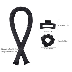 Ensemble de <span class=keywords><strong>bigoudis</strong></span> sans chaleur avec logo personnalisé, scrunchie en satin, boucles sans chaleur pendant la nuit, bandeau pour cheveux, <span class=keywords><strong>bigoudis</strong></span> géants sans chaleur pour dormir - Product Image 2
