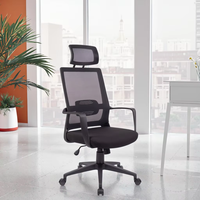 Chaise de bureau ergonomique en maille au design moderne et à dossier moyen Chaise de travail/réunion en tissu avec fonction tournante