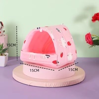 Nouveau Nid pour Animaux de Compagnie en Feutre 100% Coton, Motif Ours Polaire Doré, Chaud et Tendance pour l'Hiver - Design Adorable
