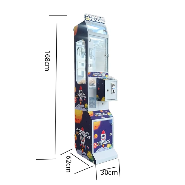 Small Lucky 7 Prize Challenge Toy Vending Machine Coin-Operated Bingo Game Board Metal Wood English Interface for Game Centers