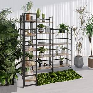 Estantería plegable sin montaje al por mayor, 4 niveles, soporte de planta multifuncional Vintage, estantería de almacenamiento, estantería de almacenamiento - Product Image 6