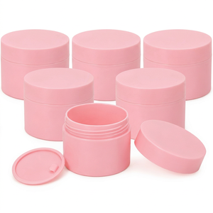 Pot en plastique PET rond imprimé sur mesure, directement de l'usine, avec couvercle à vis et logo personnalisé pour l'emballage de produits cosmétiques et de soins de la peau - Product Image 1