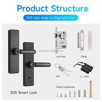 Chenzhuo Nouvelle Serrure Numérique Intelligente Automatique Tuya WiFi en Alliage de Zinc et d'Aluminium pour Porte en Bois avec Empreinte Digitale et Code