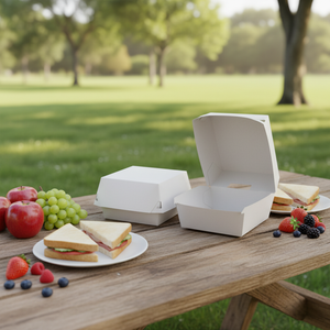 Caja de hamburguesas personalizada caja de hamburguesas de papel tamaños <span class=keywords><strong>McDonalds</strong></span> caja de hamburguesas impresa personalizada restaurante para llevar comida rápida embalaje de papel - Product Image 1