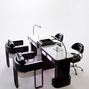 Mesa de Manicura de Mármol Ecológica, Duradera y de Bajo Costo, Diseño Contemporáneo, con Colector de Polvo, Precio de Fábrica 2025 - Product Image 1