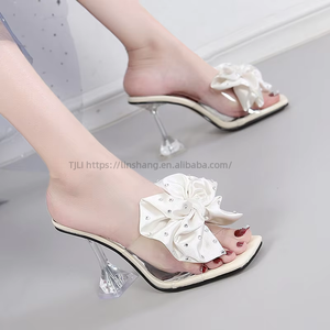 Spring Summer Collection Ladies' Cushioning Soft Flexible Square Head <b>Triangle</b> Thick High Heels Shoes Comfortable Women's - Product Image 2