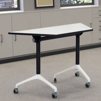 Table pliante en forme d'éventail, mobilier de formation de bureau, table pliante portable, réglable avec roulettes, table de réunion, ordinateur portable, bureau pliable