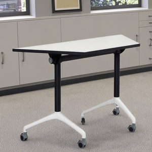 Hình dạng quạt có thể gập lại văn phòng đào tạo đồ nội thất di động gấp lật bảng có thể điều chỉnh với bánh xe họp máy tính xách tay ráp bàn - Product Image 2