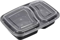 Boîte à repas en PP à 2 compartiments, résistante au micro-ondes, étanche et hermétique, idéale pour les pique-niques du week-end et les activités de plein air
