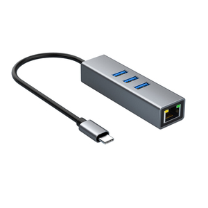 متوفر: موزع USB 3.0 أربعة في واحد مع 3 منافذ USB 3.0 ومنفذ RJ45 جيجابت، محول متعدد الوظائف من النوع C لأجهزة الكمبيوتر المحمول والكمبيوتر الشخصي وملحقاته - Product Image 1